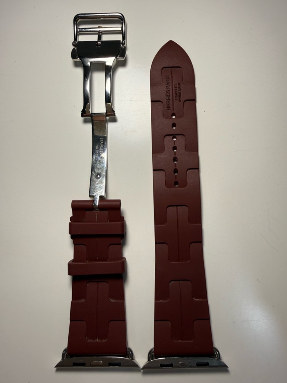 Apple Watch Hermès 45mm Rouge H Kilim Band w/ Stainless Steel Deployment Buckle - Picture 4 of 16
